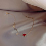 Personalized student delicate zircon hand jewelry sweet drip oil love charm bangles peach heart bracelet for women