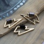 Fashion Wholesale Custom Korean Gold Plated Brass Lightning Carabiner Zircon DIY Jewelry Accessory for Bracelet Necklace Making