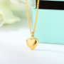 2021 Wholesale Women Fashion Accessories Clavicle Chain Golden Peach Heart Jewelry Pendant Necklace Gold Plated Stainless Steel