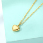 2021 Wholesale Women Fashion Accessories Clavicle Chain Golden Peach Heart Jewelry Pendant Necklace Gold Plated Stainless Steel