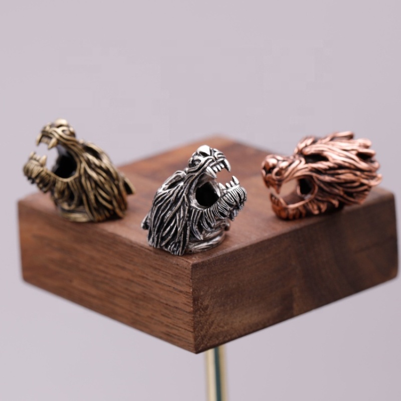 Wholesale Women Fashion Accessory Antique Silver Brass Copper Zircon DIY Dragon Head Beads for Jewelry Bracelet Necklace Making