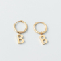 INS New Fashion Style Retro Letter B Dangle Earrings Gold Plated Titanium Steel Huggie Earring