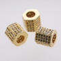 DIY Jewelry Accessories Big Hole Micro Pave  Hexagon Bead Charms for Bracelet Making
