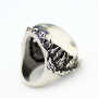 Popular Mens and Womens Big Engraved Antique Silver Plated Oval Mood Stone Ring