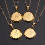 IN Stock Glossy Alphabet Letters Necklace Chain Stainless Steel Inlaid Zircon  Necklace Jewelry