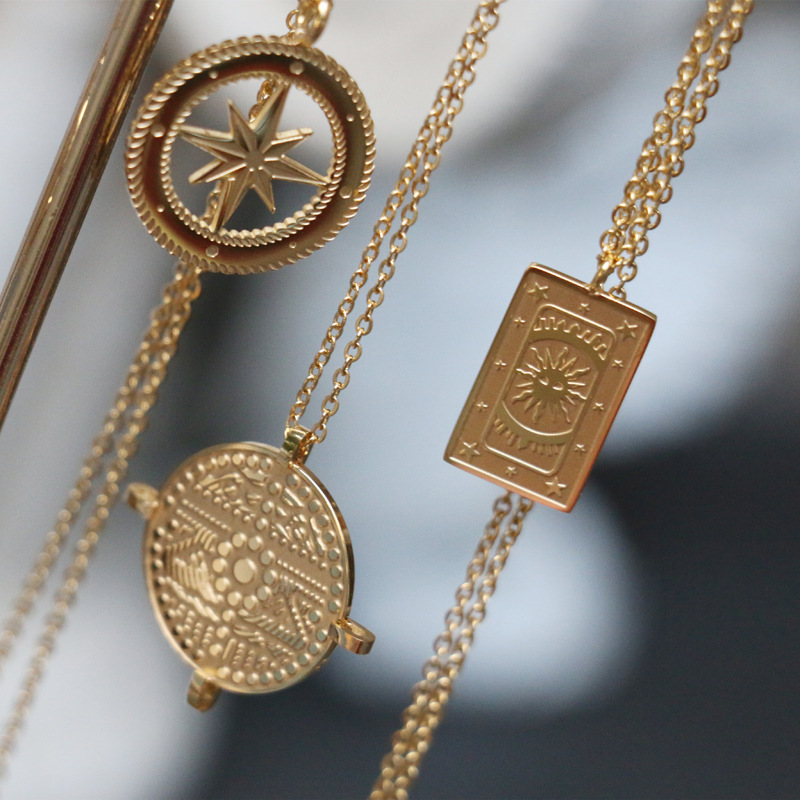 2021 fashion custom design pride relationship retro rectangle shape tarot card necklace