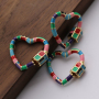 Gold Plated Multi Color Enameled Screw Clasp Brass Heart Pendant for Necklace Making