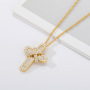 Wholesale Hot Selling Gold Plated Cross Pendant Necklace Jewelry Micro Zircon Cross Necklace Chain Stainless Steel