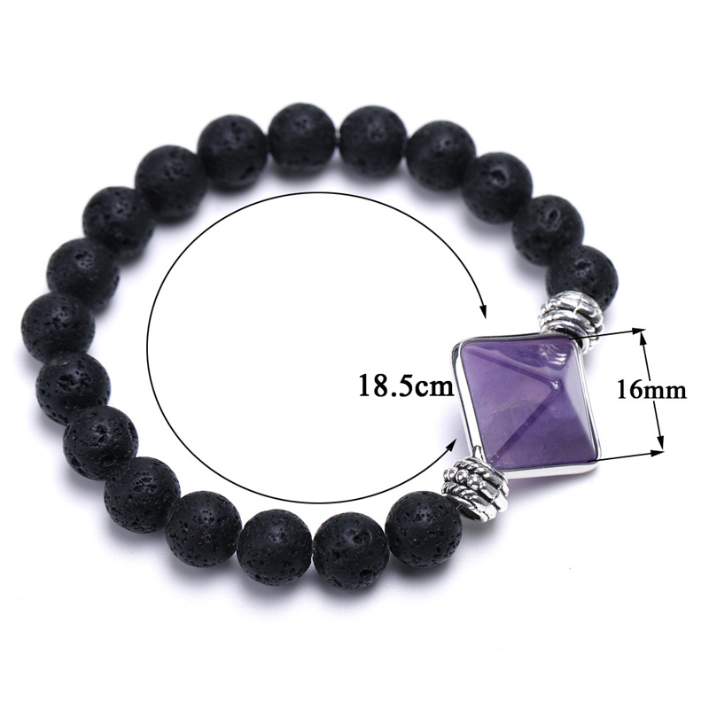 Fashion Beaded Bracelets 7 Colors Faceted Stone Lava Stone Bead Bracelet For Men Women Unisex Hot Selling Wholesale Custom