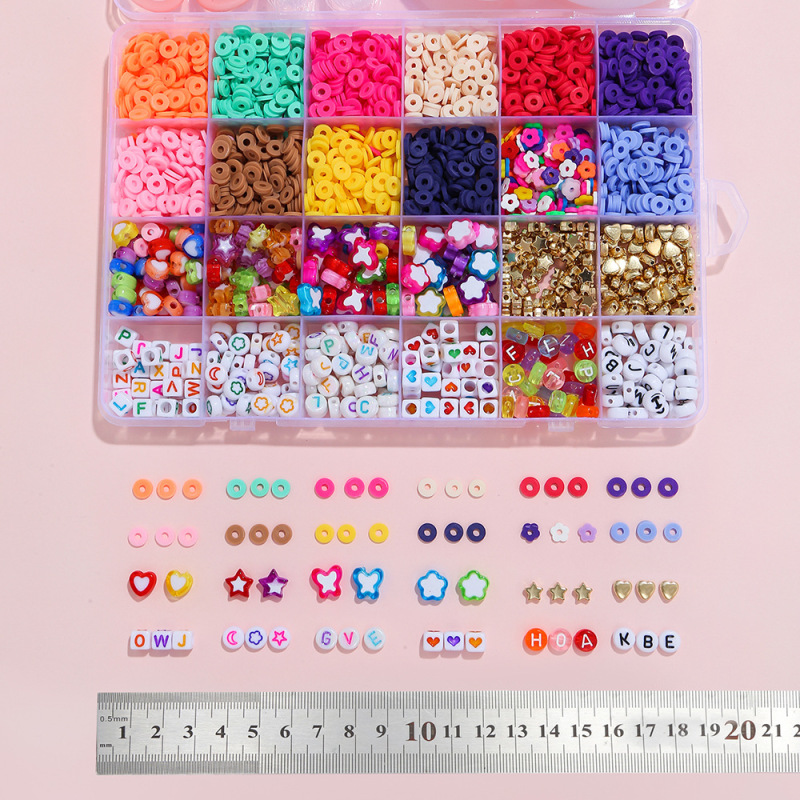 2755PCS Flat Acrylic Letter Jewelry DIY Bracelet Necklace Earring Kits Ceramic Polymer Clay Beads Sets for Jewelry Making