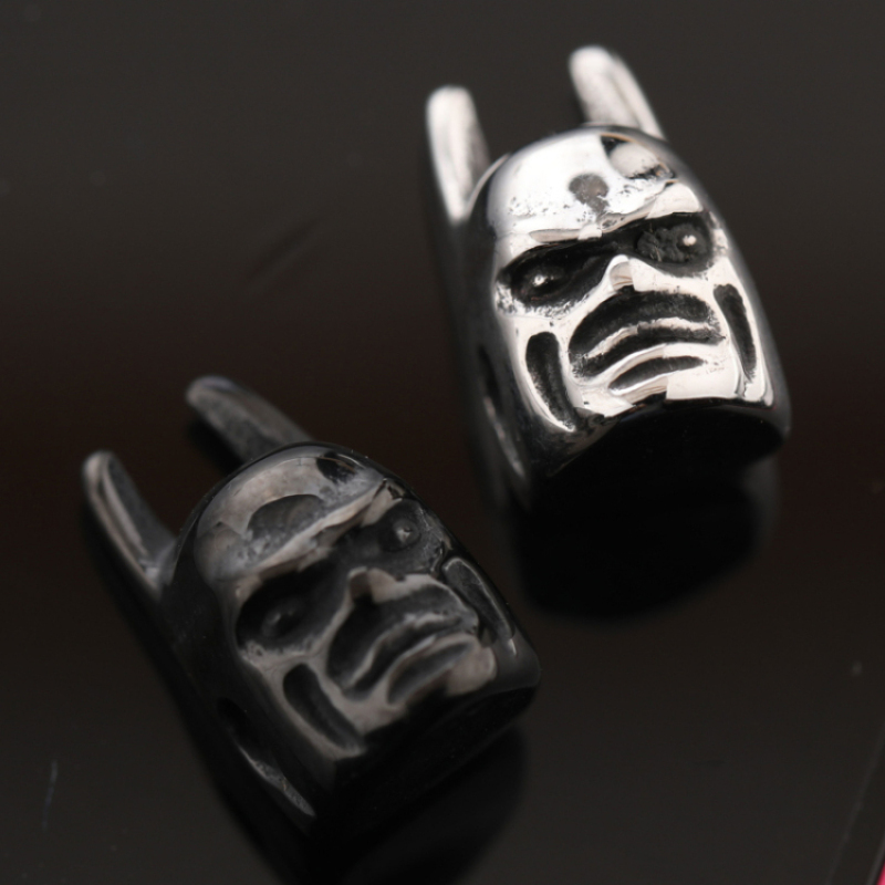 Gun Metal and Silver Planting  Super Hero Style Beads For DIY Bracelet Making