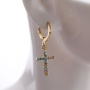 New Arrival High Quality Fashion Gold Plated Zircon Jewelry Cross Earrings Leverback Crucifix Hoop Drop Earing Pendant For Women