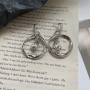 New Arrival Multi Layered Geometric Round Metal Personality Exaggerated  Hip Hop Hollowed Fashion Pendant Earrings