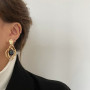 New Arrival Multi Layered Geometric Round Metal Personality Exaggerated  Hip Hop Hollowed Fashion Pendant Earrings