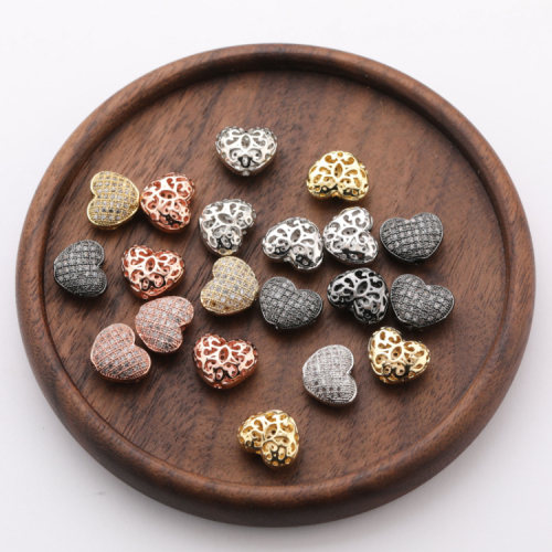 DIY Jewelry Accessories 4 Colors Plated Flat Design Micro Insert Copper Beads for Bracelet Making