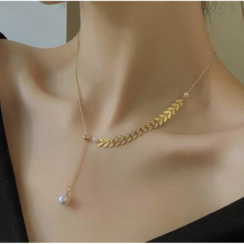 Custom Gold Plated Stainless Steel Jewelry Necklace Jewelry Clavicle Chain Necklaces Choker Pearl Necklace For Women Factory