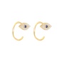 Delicate Hypoallergenic Gold Earrings S925 Sterling Silver CC Hoop CZ Diamond Evil Eyes Nose Piercing Rings Studs Jewelry Gift