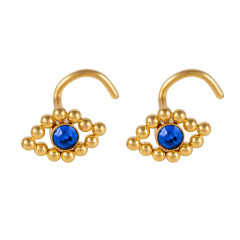 Delicate Hypoallergenic Gold Earrings S925 Sterling Silver CC Hoop CZ Diamond Evil Eyes Nose Piercing Rings Studs Jewelry Gift