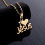 Jesus Heart Necklace Jewelry Gold Electroplate Pendant Necklace Chain  Stainless Steel For Sale