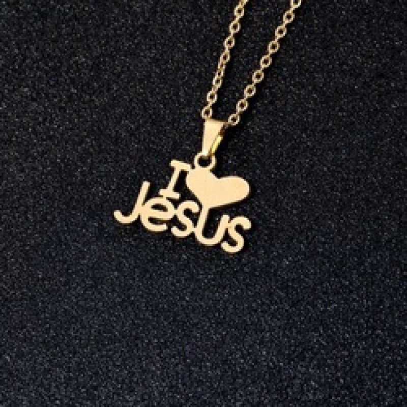 Jesus Heart Necklace Jewelry Gold Electroplate Pendant Necklace Chain  Stainless Steel For Sale