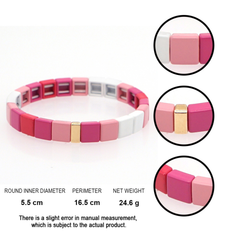 2021 Handmade Custom Luxury Bohemian Alloy Enamel Rainbow Jewelry bangle bracelet for women