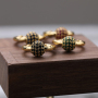 New 2021 Trendy Micro Insert Zirconia Gold Brass Design Charm Jewelry Round Globe Beads Hoop Earrings for Women and Girl
