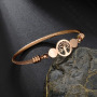 Hot Sale Gold Plated Jewelry Life Tree Stainless Steel Cable Wire Bangles Bracelet for Women