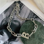 Personalized Design Punk Geometric Irregular Gold Plated Large Chain Letter B Necklace For Women