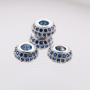 Cool Design Handmade Saphire  Micro Pave Spacer Beads Charm for Men and Women