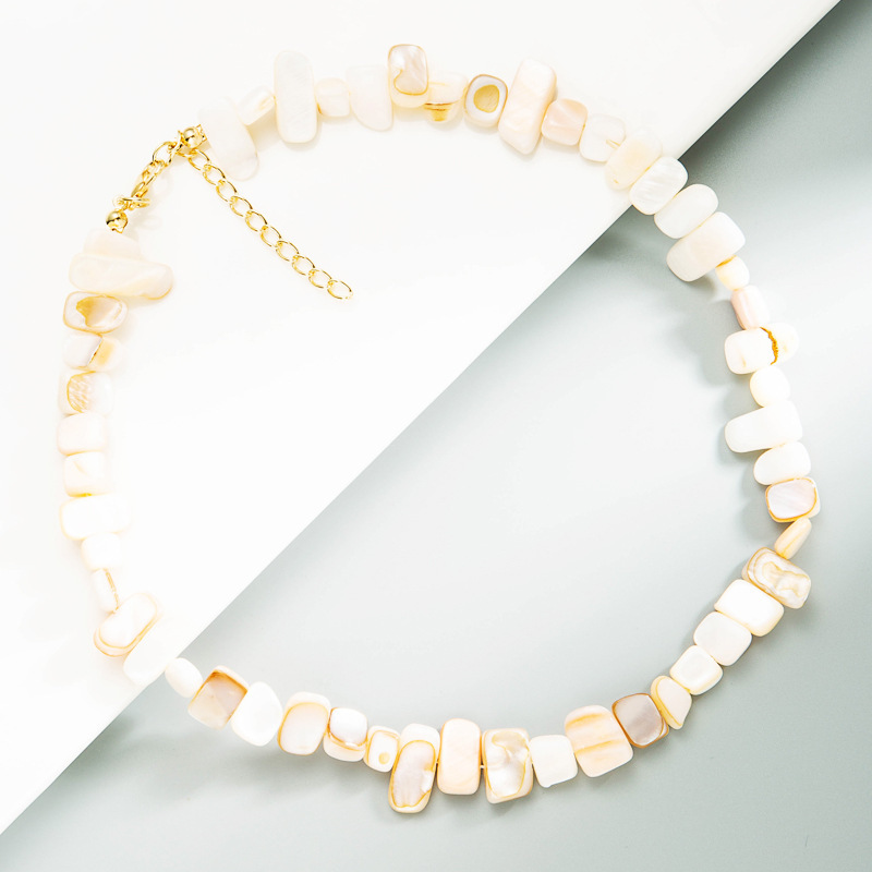 Bohemia jewelry fashion summer muti color plated beads  chain natural shell choker necklace for women
