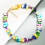 Bohemia jewelry fashion summer muti color plated beads  chain natural shell choker necklace for women