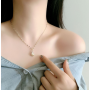 Custom Fashion Design Titanium Steel Stainless Steel Exquisite Diamond Necklace Jewelry Pendant Clavicle Chain Necklaces Factory