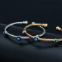 2021 fashion adjustable copper devil eye bangles Turkish blue eyes jewelry open evil eyes bracelet