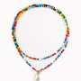 Colorful Seed Beads Necklace for Women Fashion Bohemian Summer Shell Pendant Necklace