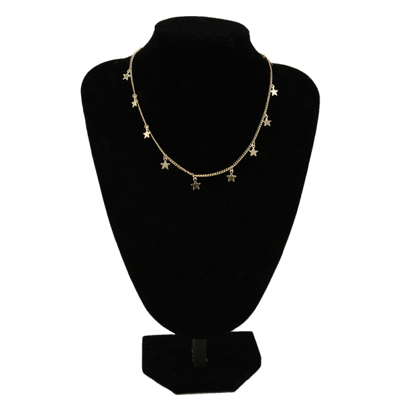 18K Gold Plated Small Star Decorated Chain Choker Necklace for Women Gift