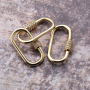 Clear CZ Micro Pave Oval Shaped Clasp Carabiner Oval Pendant for Necklace Jewelry Findings