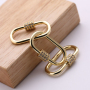 Clear CZ Micro Pave Oval Shaped Clasp Carabiner Oval Pendant for Necklace Jewelry Findings