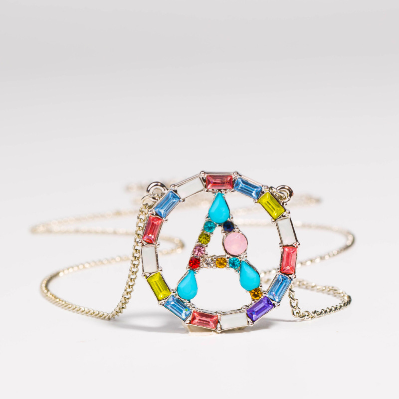 Wholesale Multi Color CZ Alphabet Initial A-Z Letter Gold Plated Pendant Necklaces Rope Chain 100% Product Quality Guaranteed