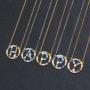Wholesale Multi Color CZ Alphabet Initial A-Z Letter Gold Plated Pendant Necklaces Rope Chain 100% Product Quality Guaranteed