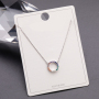 Multi-colors CZ Micro Pave S925 Sterling Silver Circle Pendant Necklace