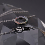 Multi-colors CZ Micro Pave S925 Sterling Silver Circle Pendant Necklace