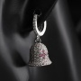Merry Christmas Symbol Gift Unique Chunky White Gold Hoop Bell Earrings for Women Gift Jewellery