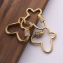 Clear CZ Micro Pave Hollow Butterfly Shaped Clasp Carabiner Butterfly Pendant For Necklace Jewelry Findings