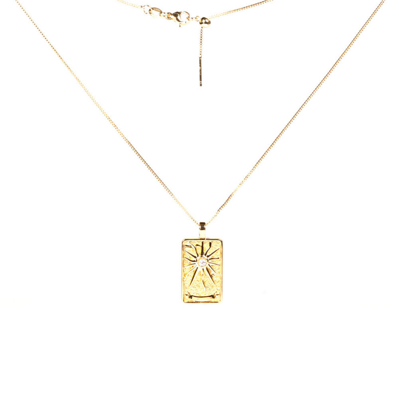 2021 fashion luxury 18K gold plated zodiac layered angel faith tarot pendant necklace jewelry