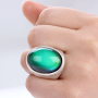 2021 trendy vintage male boys antique silver plated jewelry alloy big color change mood rings for men woman