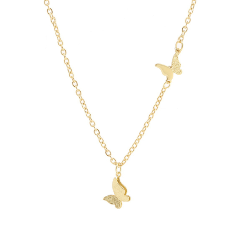 2021 gold plated boho pearl pendant diamond iced out charm choker butterfly necklace for cute women girls