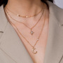 Luxurious Temperament Pendant Necklace Women Accessories Jewelry Ins Style Butterfly Pearl Multi Layer Necklace