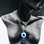 Simple devil eye necklace blue eye chain jewelry double sided evil eyes necklace for women