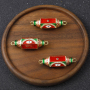 Micro Insert Zirconia Trendy Necklace Jewelry Enamel Devil's Eye Tube Pendants Spacer Beads Charms for Jewelry Making