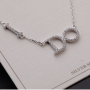 Beautiful Design Korean Style Sterling Silver Cubic Zircon I DO S925 Silver Jewelry Diamond Pendant Necklace
